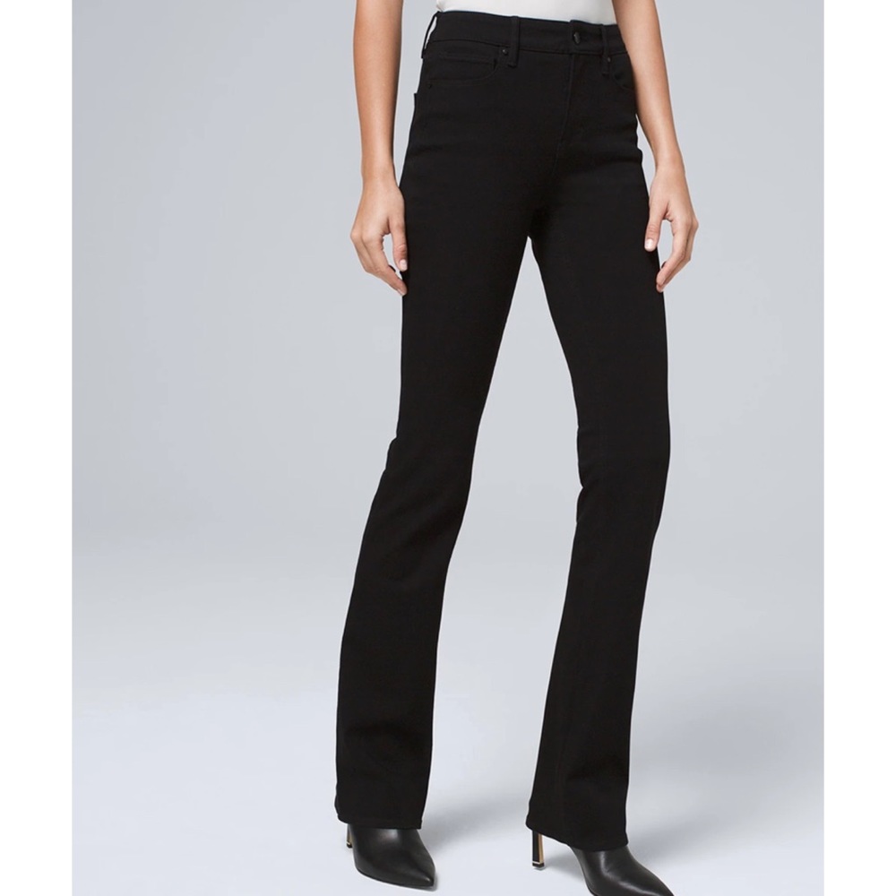 White House Black Market High Rise Sculpt Bootcut Jeans in Black